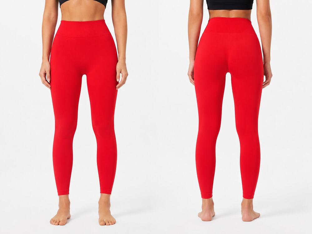 Halara Womens Red High Waist Stretch Leggings Size M Yoga Athletic Workout